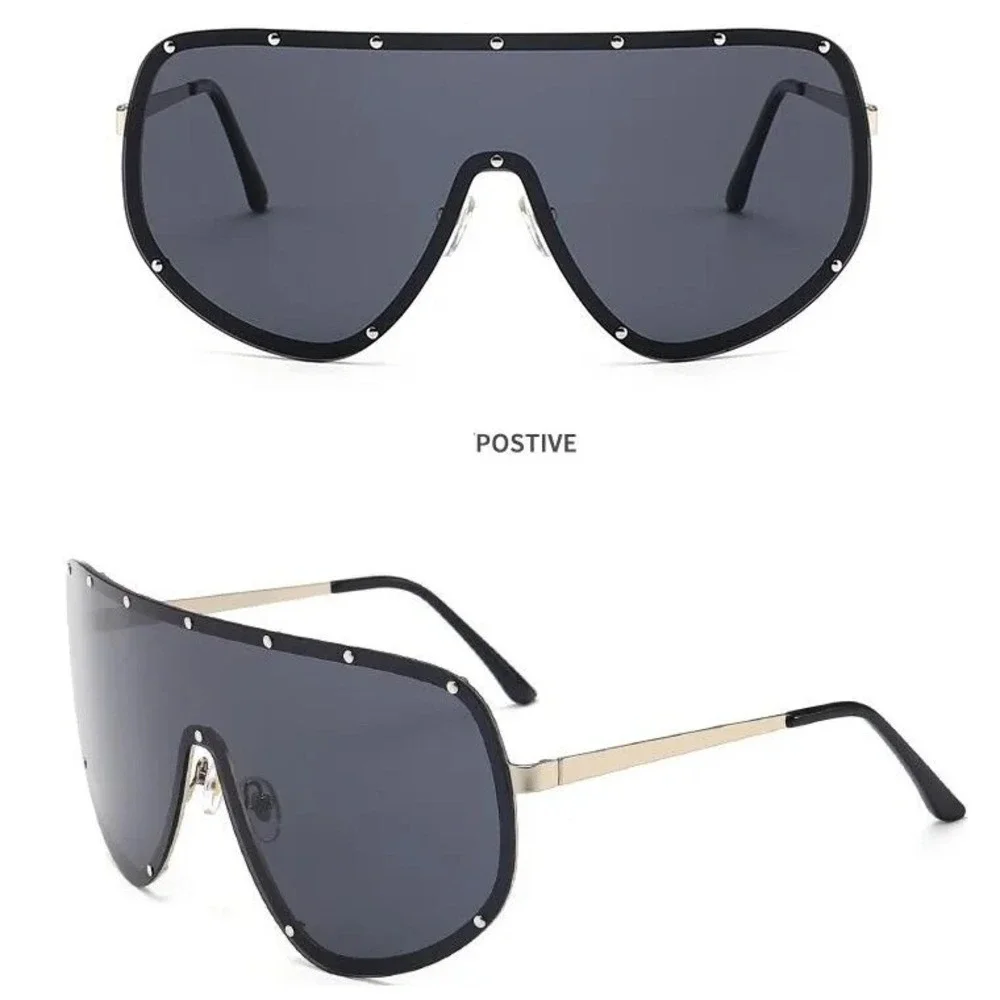 Full Mask Shield Mirror POLARIZED Lens Sunglasses UV Protection Oversized Lentes